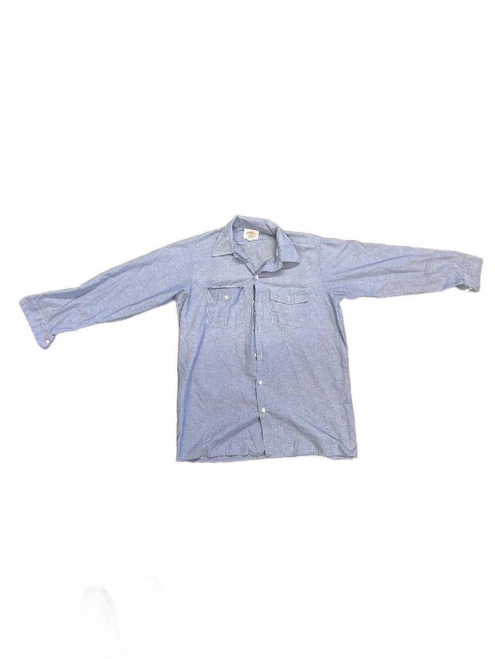 Dickies Men's Long Sleeve Work Shirt Blue Size 16-16.5 Neck 32/33 Sleeve